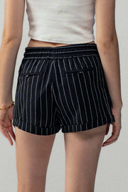 City Roots Pinstripe Drawstring Shorts