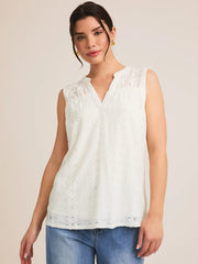 Collar V-Neck Sleeveless Top