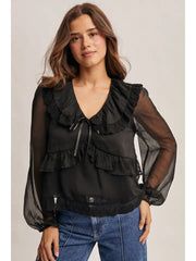 MaryLou Lace & Ruffle Blouse