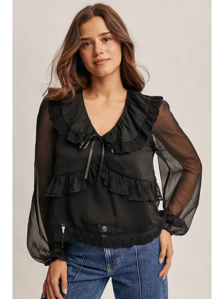 MaryLou Lace & Ruffle Blouse