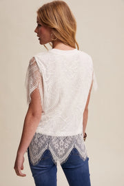 Enchanting Memories Scalloped Lace Top