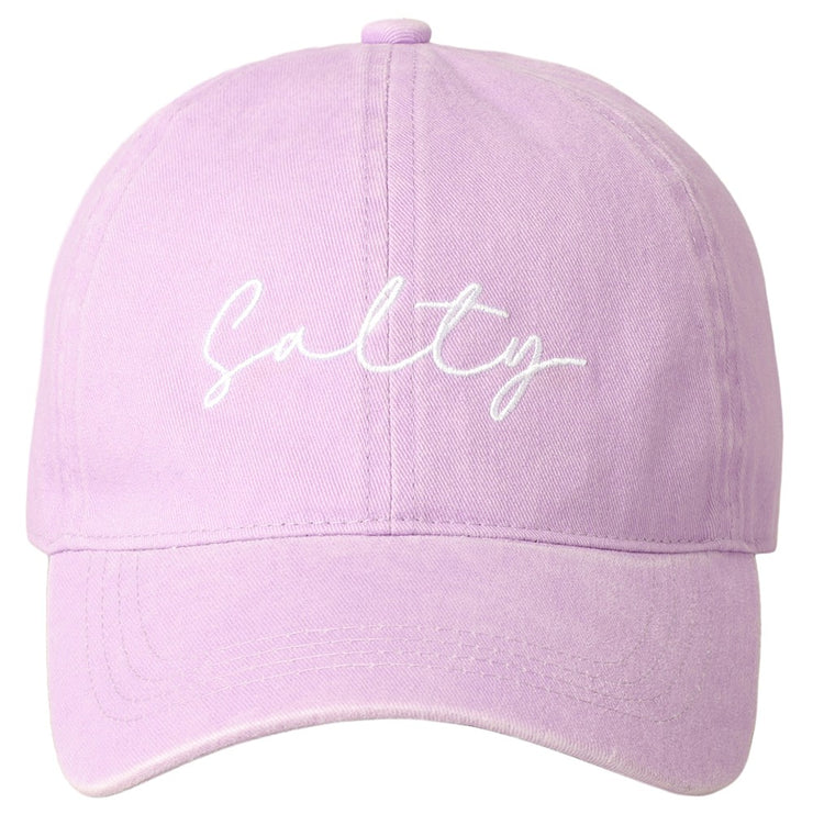 Salty Lettering Embroidery Baseball Cap