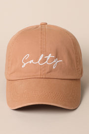 Salty Lettering Embroidery Baseball Cap