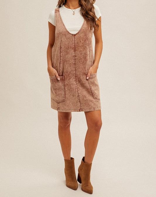 Odette Twill Overall Dress