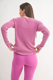 Easy Going Days Waffle Knit Top