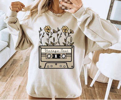 Cassette Vintage Soul Floral Sweatshirt