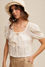Radiating Beauty Crochet Lace Blouse