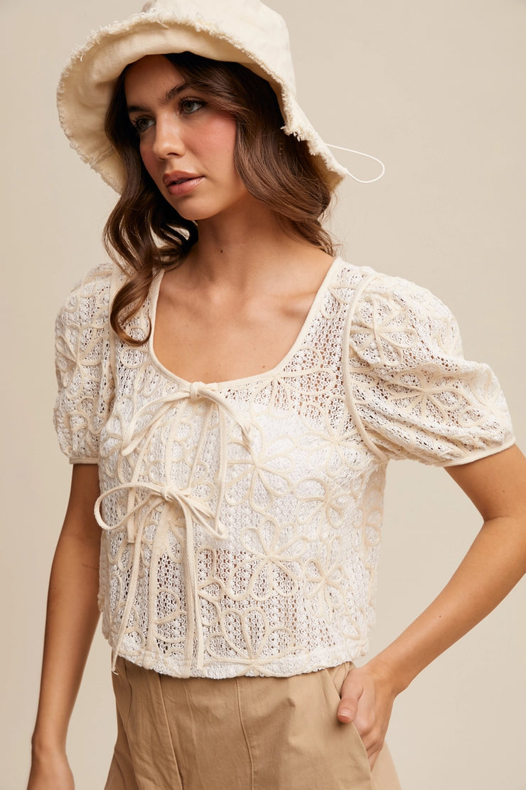 Radiating Beauty Crochet Lace Blouse