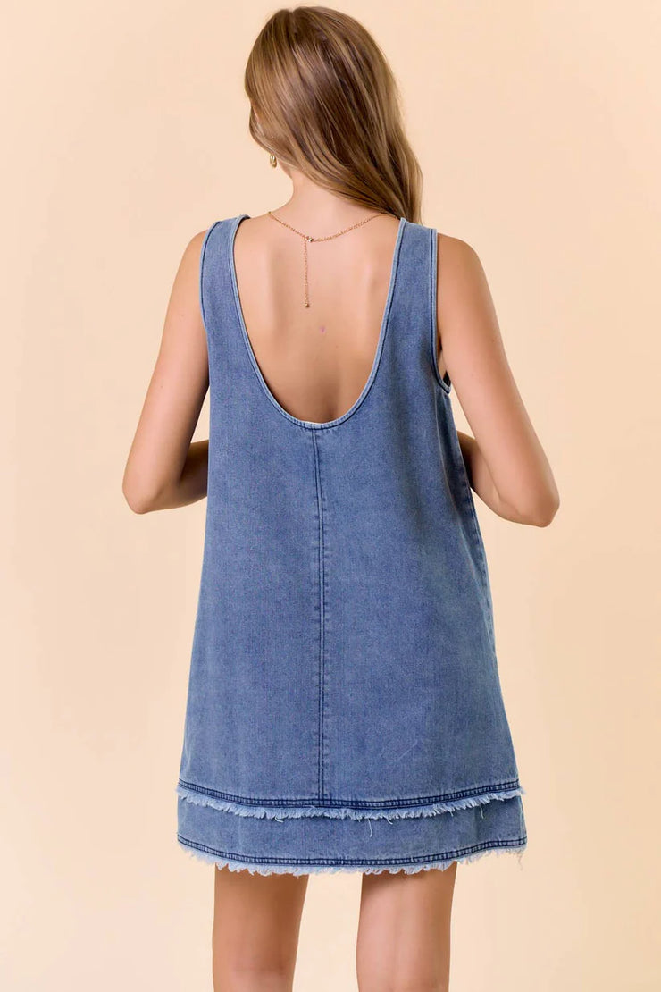 Graceful Grit Denim Dress