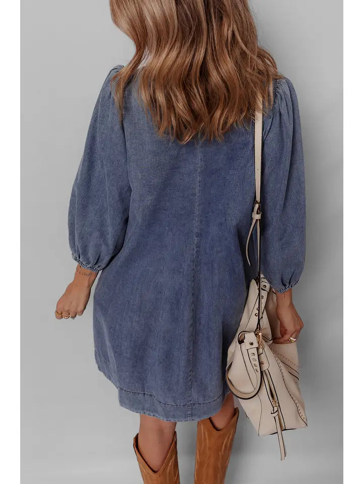 Leading the Way Denim Mini Dress