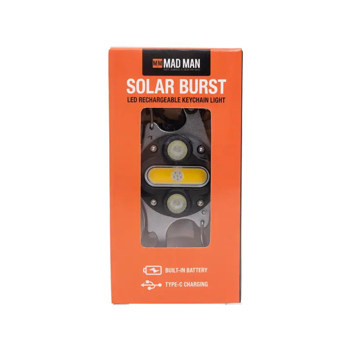 Solar Burst Keychain Light