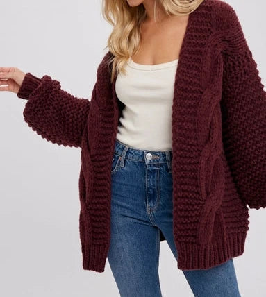 Warm Emotions Chunky Cable Cardigan