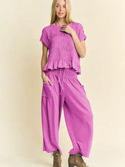 Here For It Smocked Pants Set