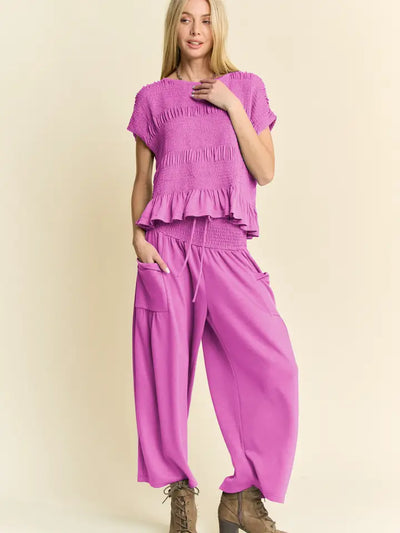 Here For It Smocked Pants Set