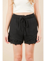 Forgotten Feelings Lace Trim Shorts