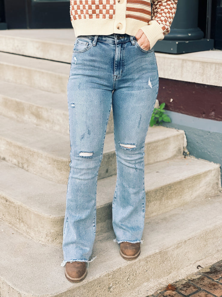 Figuring You Out Flare Jeans
