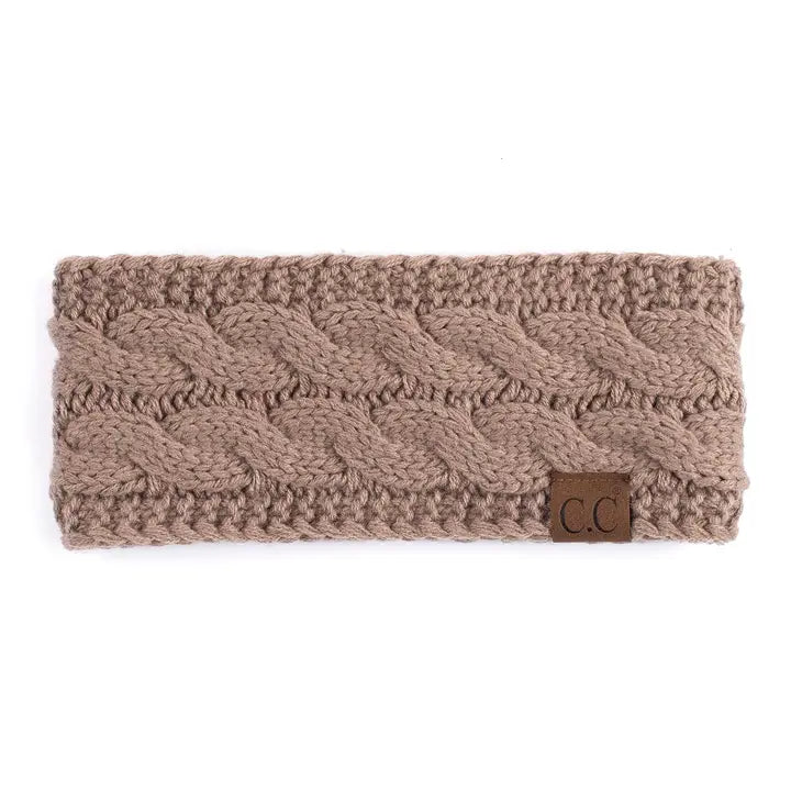 C.C Cable Knit Lined Headband