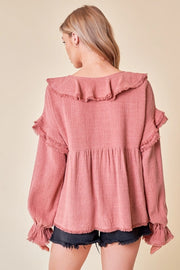 A Cup of Quiet Ruffled Blouse