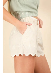 Fab and Feminine Embroidered Shorts