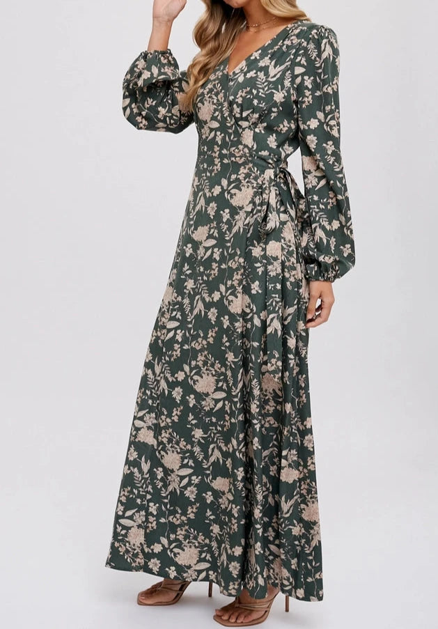 Elegant Evening Wrap Maxi Dress