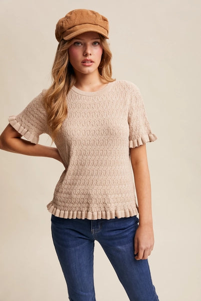 Sincere Feelings Short Sleeve Knit Top