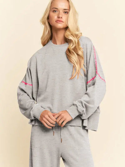 Bring It Contrast Stitch Crewneck