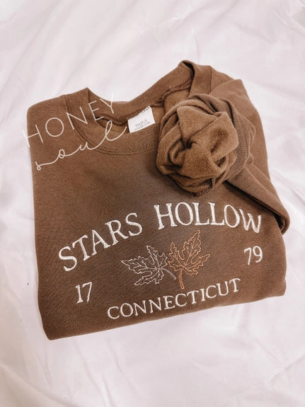 Embroidered Stars Hollow Sweatshirt