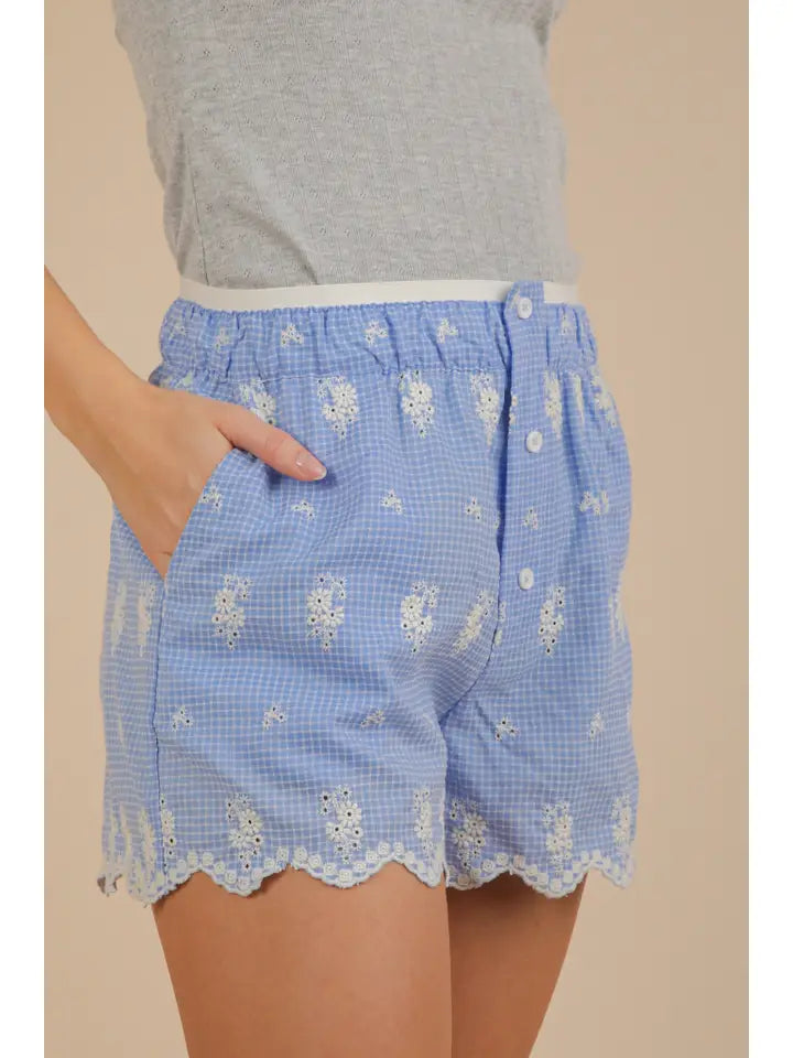 Fab and Feminine Embroidered Shorts