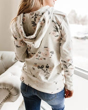 Floral Half-Zip Sweatshirt