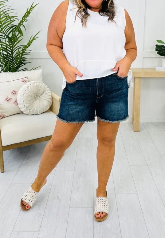 Suzie HW Tummy Control Fray Shorts