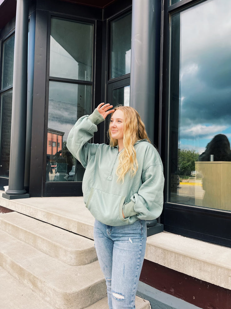Social Cues Half Zip Hoodie