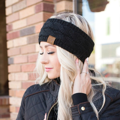 C.C Cable Knit Lined Headband