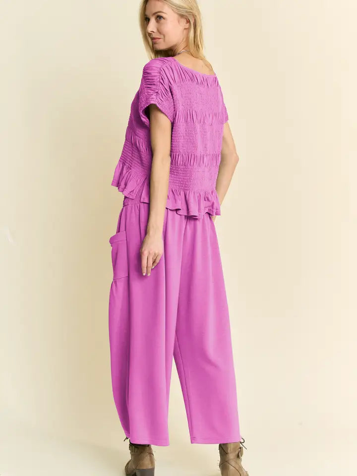 Here For It Smocked Pants Set