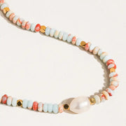 Swank Boho Beaded Pearl Necklace