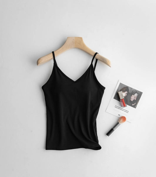 Daily V-neck Tank w/Built-in Bra
