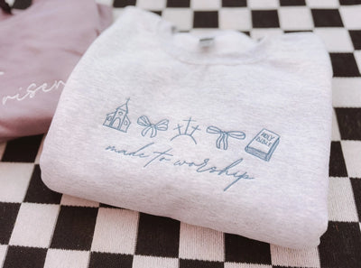 Made to Worship Doodle Embroidered Crewneck