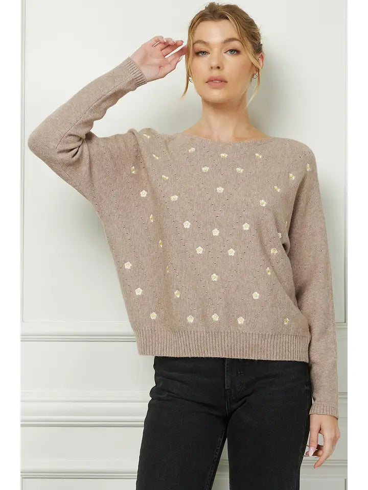 Too Cute Embroidered Sweater