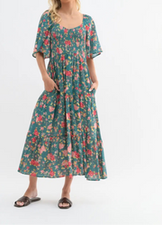 Hydrangea Fields Midi Dress