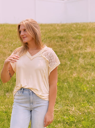 Free Falling Lacey V-Neck