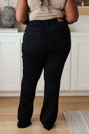 Etta High Rise Control Top Flare Jeans in Black