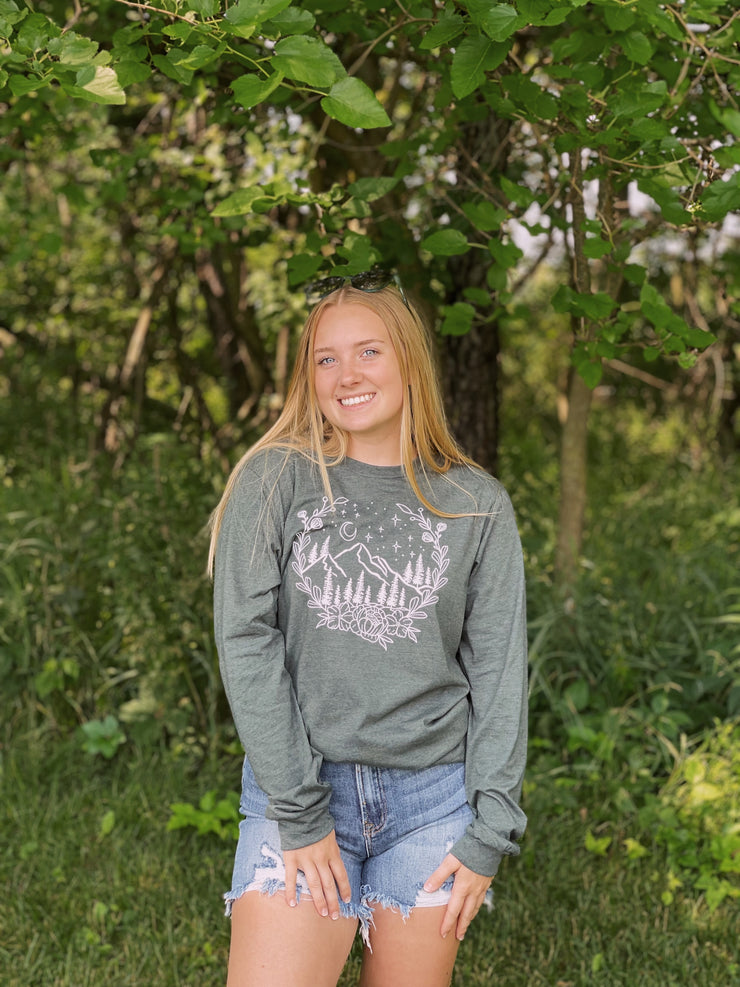Mountain Scene Long Sleeve Tee