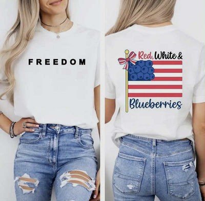 Red White & Blueberries Charlie Kirk America Flag Shirt