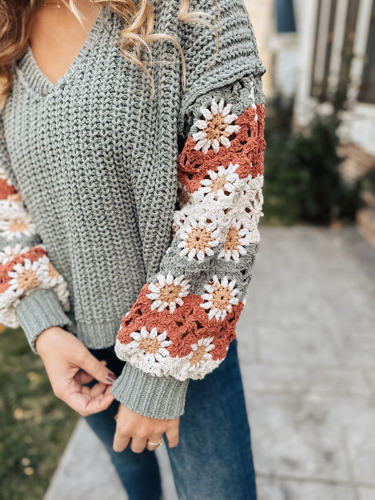 Mirette Floral Sleeve Sweater