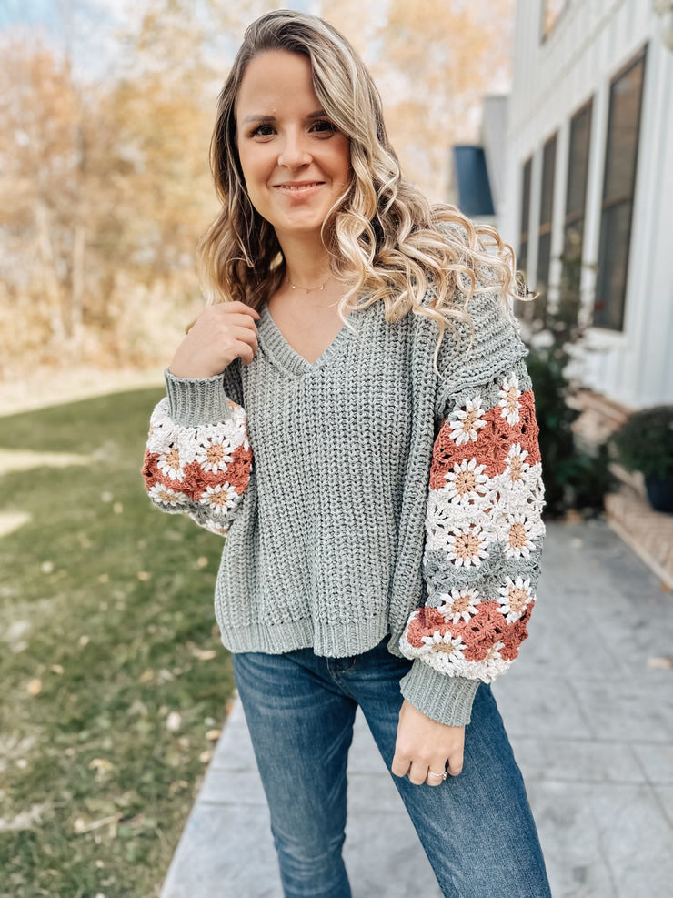 Mirette Floral Sleeve Sweater