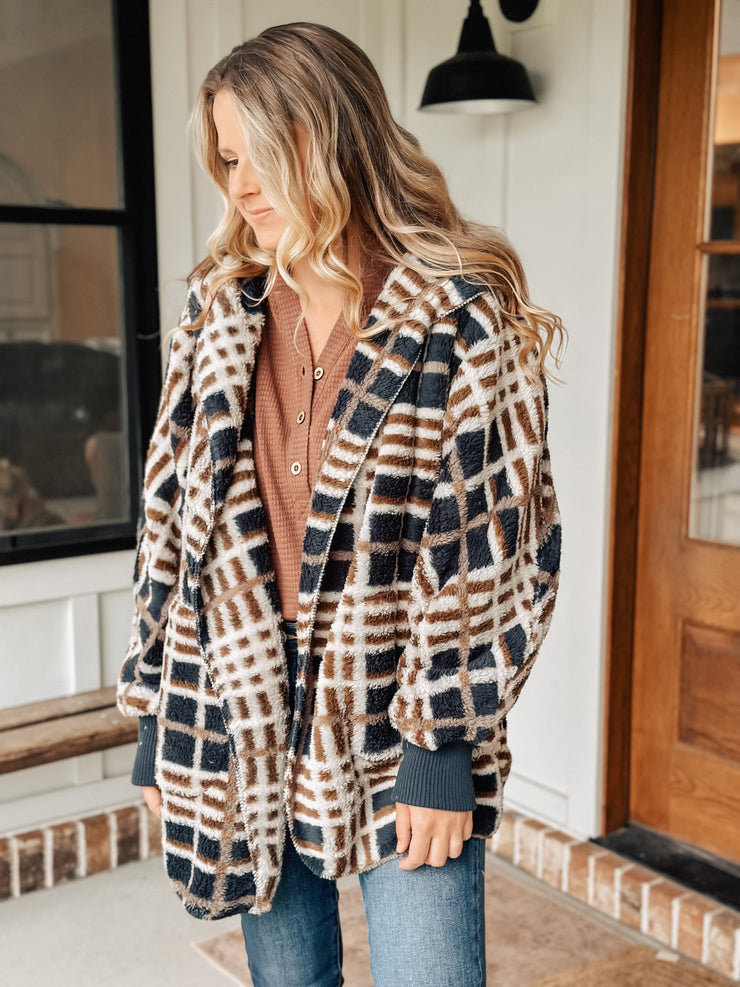 Happily Content Oversized Hoodie Jacket