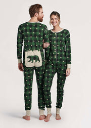 Forest Green Plaid Onesie PJ's For Entire Family