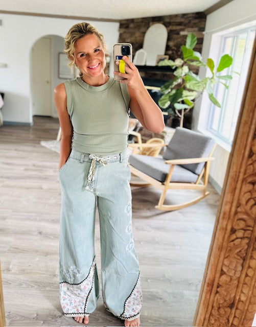 Fearless Strides Patchwork Denim Pants