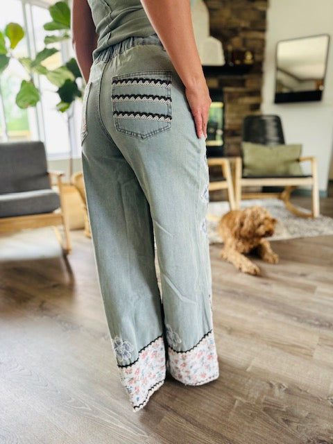 Fearless Strides Patchwork Denim Pants