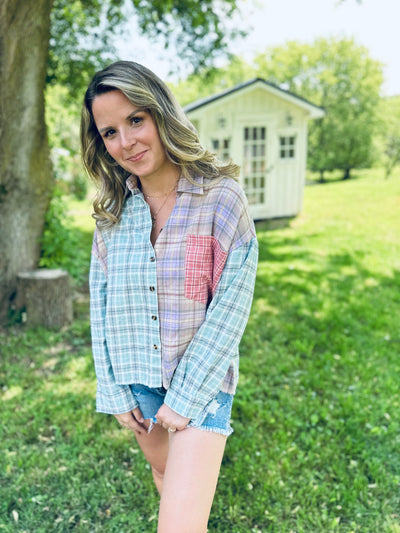 Wander Often Plaid Top