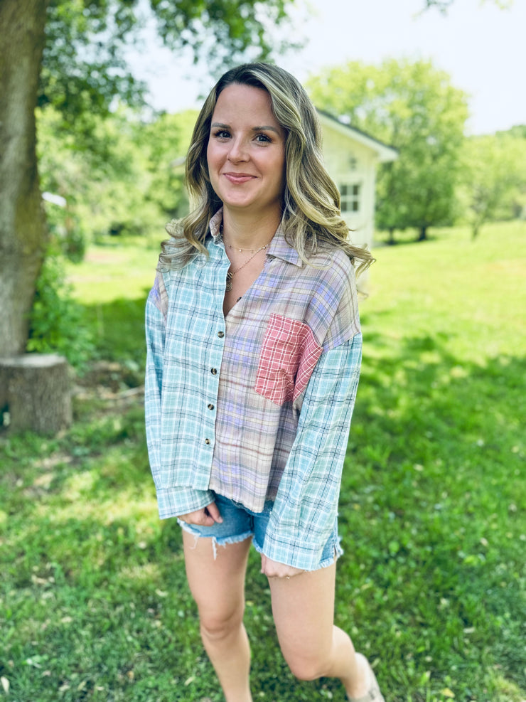 Wander Often Plaid Top